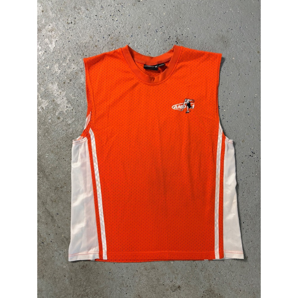 Vintage 90s AND1 Basketball Tank Top Mens Large Orange Mesh Streetball Jersey